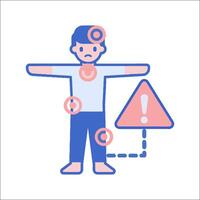 Illustration of a man with a sign that says stop vector