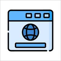 Internet browser icon with a globe on it vector