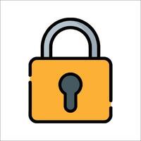 A lock icon with a keyhole vector