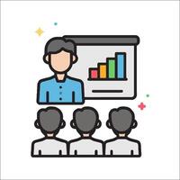 A man giving a presentation to a group of people vector