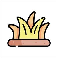 A cartoon fire with a flame on top vector