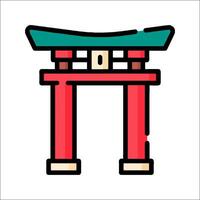 Japanese tori gate icon illustration vector