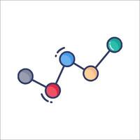 An icon of a graph with three different colored balls vector