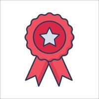 A red ribbon with a star on it vector
