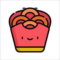 A cartoon character holding a box of donuts vector