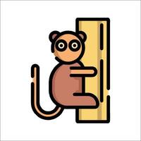 A monkey is climbing on a wall vector