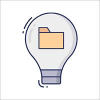 Light bulb with folder icon illustration vector