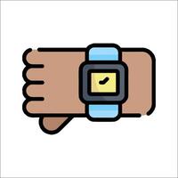 A hand with a watch on it and a thumbs up vector