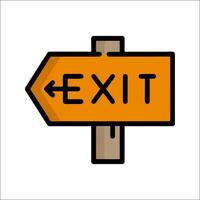 Exit sign icon vector