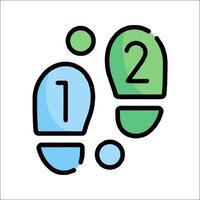 Two shoes with the number two on them vector