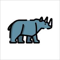 A rhino is shown in a line drawing vector