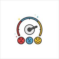 A meter with three emoticions on it vector