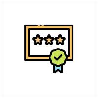 A five star rating icon on a white background vector