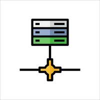 A computer with a yellow and green icon vector
