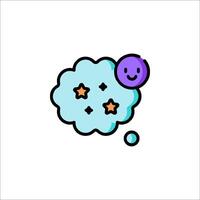 A cartoon cloud with a smiley face inside vector