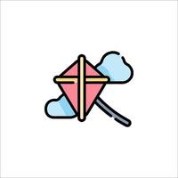 A kite with a cloud in the background vector