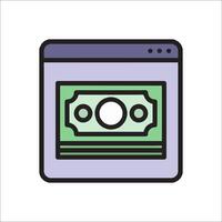 A web page with a dollar sign on it vector
