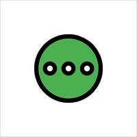 A green circle with four dots on it vector
