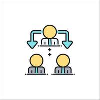 A line icon of two people sitting at a table vector