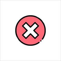 A red cross with an x in the middle of it vector