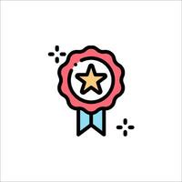 A star award icon with a ribbon around it vector