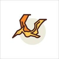 A bird flying in the air with a yellow and orange tail vector