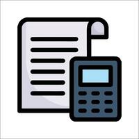 A calculator and paper icon on a white background vector