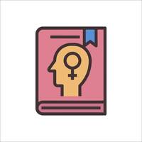 A pink book with a woman's head on it vector