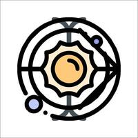 A circle with a sun in the center vector