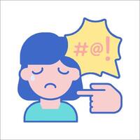 A woman with an angry face and a speech bubble vector