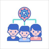 People with a virus icon on top of them vector