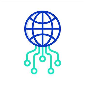 The globe is surrounded by a network of wires vector