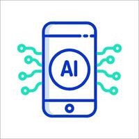 Ai in the mobile app vector