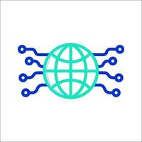 The globe is surrounded by a network of wires vector