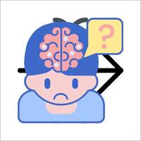 A cartoon man with a brain in his head vector