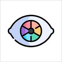 An eye with a wheel in the center vector