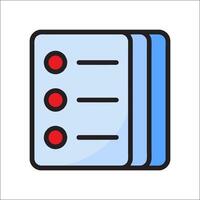 A checklist icon with three red dots vector