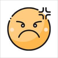 A cartoon face with an angry expression vector