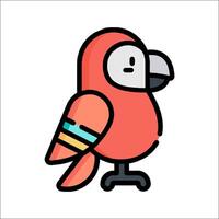 A cartoon parrot with a colorful beak vector
