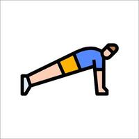 A man doing push ups on a white background vector