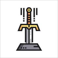 A sword on a pedestal with a sword on top vector