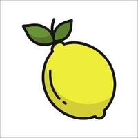 A lemon is shown in a cartoon style vector