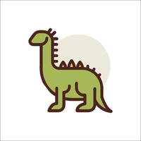 A dinosaur icon with a green background vector