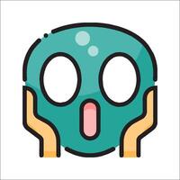 A cartoon face with open mouth and eyes vector