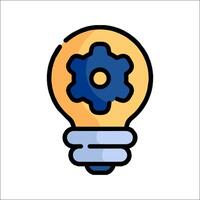 An icon of a light bulb with a gear inside vector