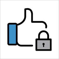 A thumb up and a lock icon vector