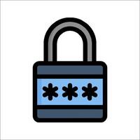 A lock with four stars on it vector
