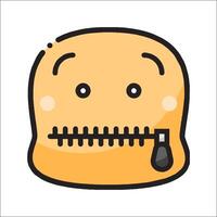 A cartoon face with a zipper on it vector