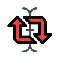 A red and black arrow pointing to the right vector