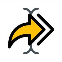 A yellow arrow pointing to the right vector